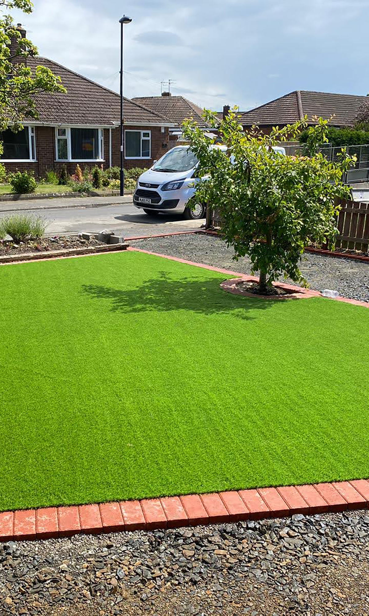 Green lush artificial grass