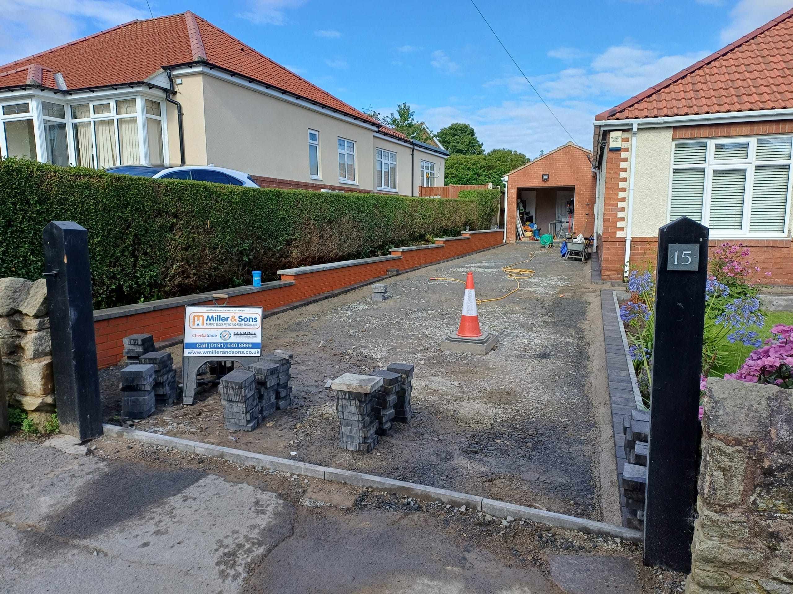 Red resin bound driveway Heddon on the Wall