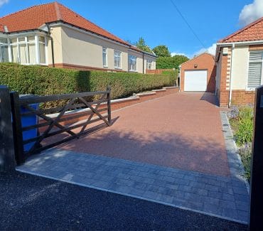 Red resin bound driveway Heddon on the Wall