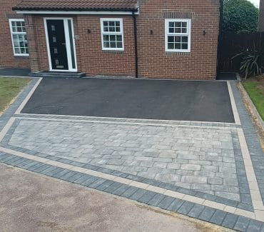Tarmac Driveway with Grey Block Paved border Newcastle
