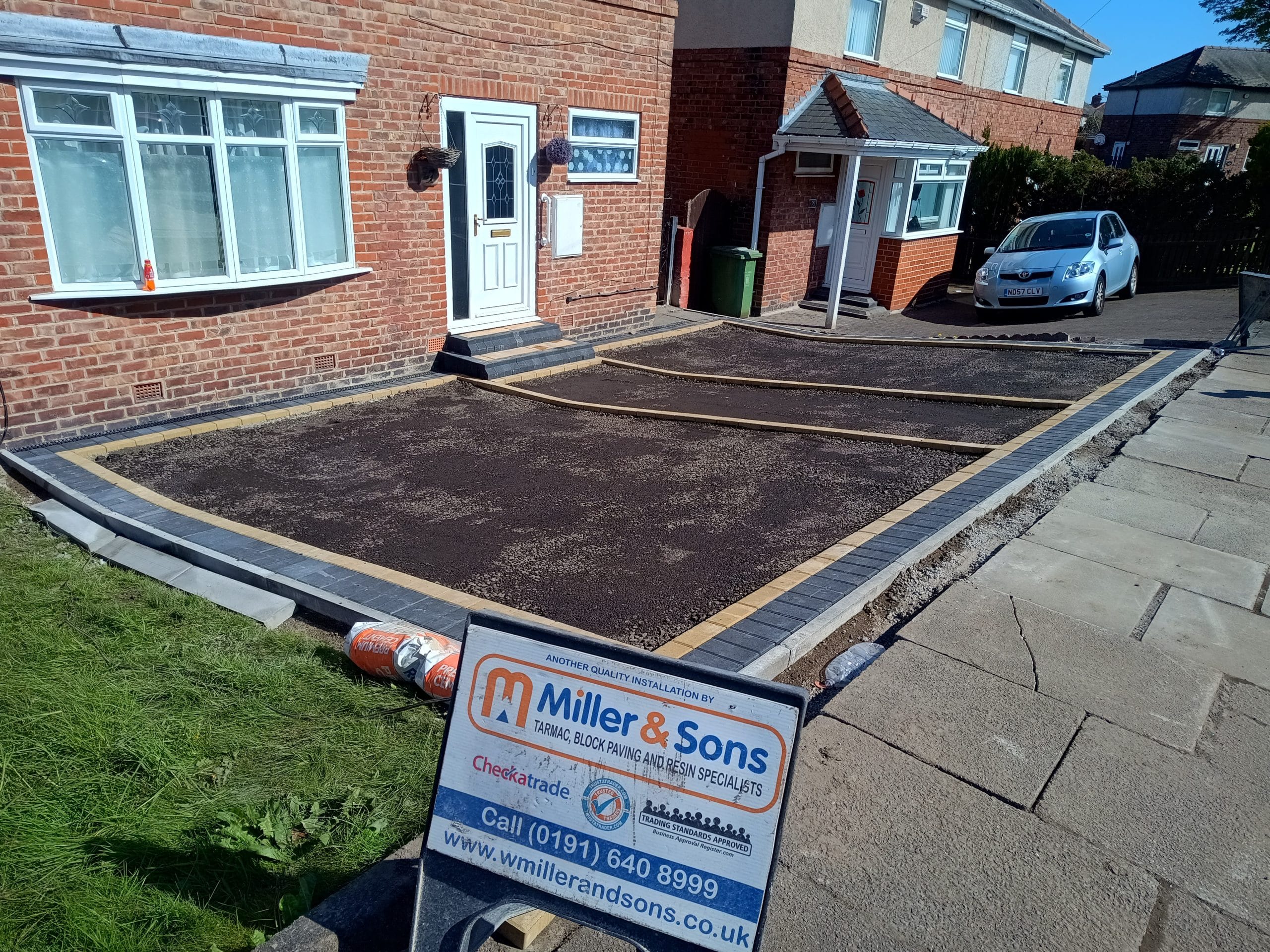 Tarmac Driveways with a block paved border Whickham